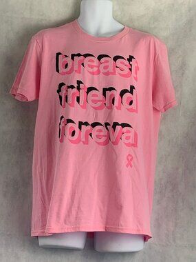 Jem Men's Breast Cancer Awareness Cotton Graphic T-Shirt, Soft Pink, Large